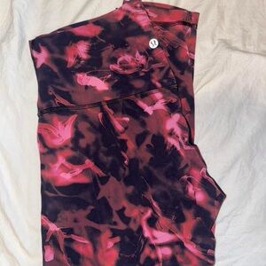 lululemon athletica Pink and Black Leggings